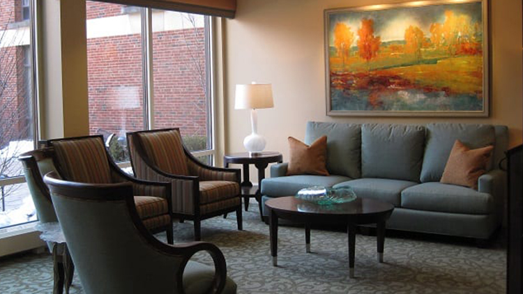 an example of a living room inside of a senior living apartment