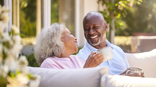 older couple enjoying senior living after the five emotional stages of retirement